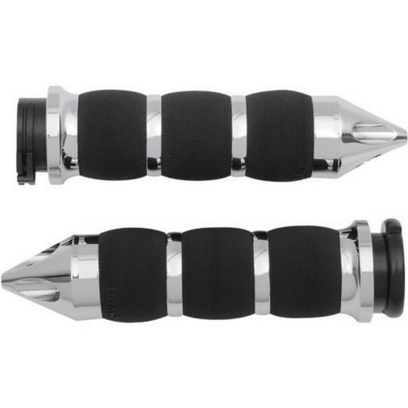 Chrome 1.375in Avon Grips MF-63-CH-FLY-SP Memory Foam Grips with Spike Ends Chrome 1.375in Avon Grips MF-63-CH-FLY-SP Memory Foam Grips with Spike Ends